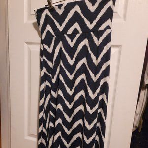 Navy & white Patterned Striped skirt